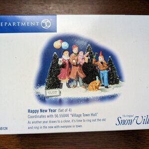 Dept 56 Snow Village - Happy New Year (Set of 4)